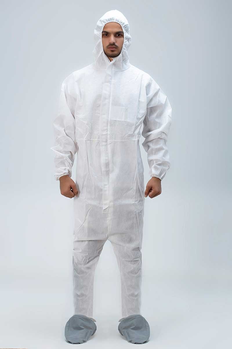 Hazmat Suit - Poltex International Inc Disposable hazmat suit with hood and boot covers